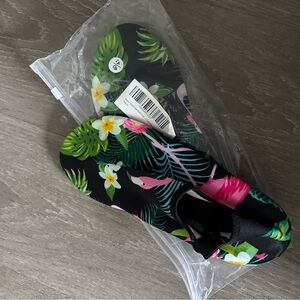 Floral Black Slip-On Water Shoes